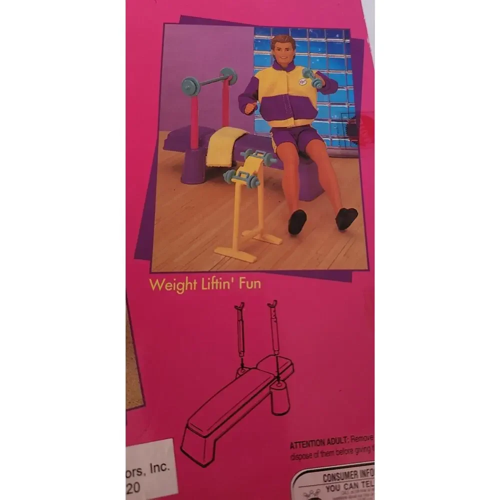 Mattel KEN Weight Liftin' Fun Playset~ So Much To Do!~ Barbie NRFB Vtg 1995